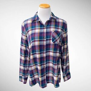 Field & Stream Women’s 100% Cotton Plaid Long-Sleeve Flannel Shirt